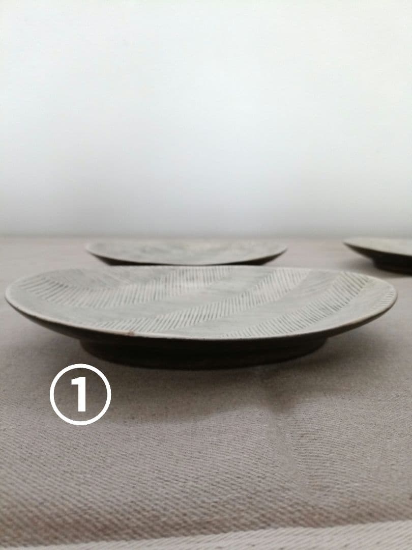 石岡信之　ヘリンボーン　楕円皿　5枚セット