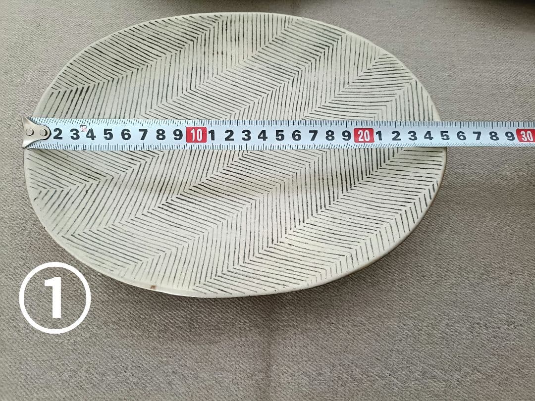 石岡信之　ヘリンボーン　楕円皿　5枚セット