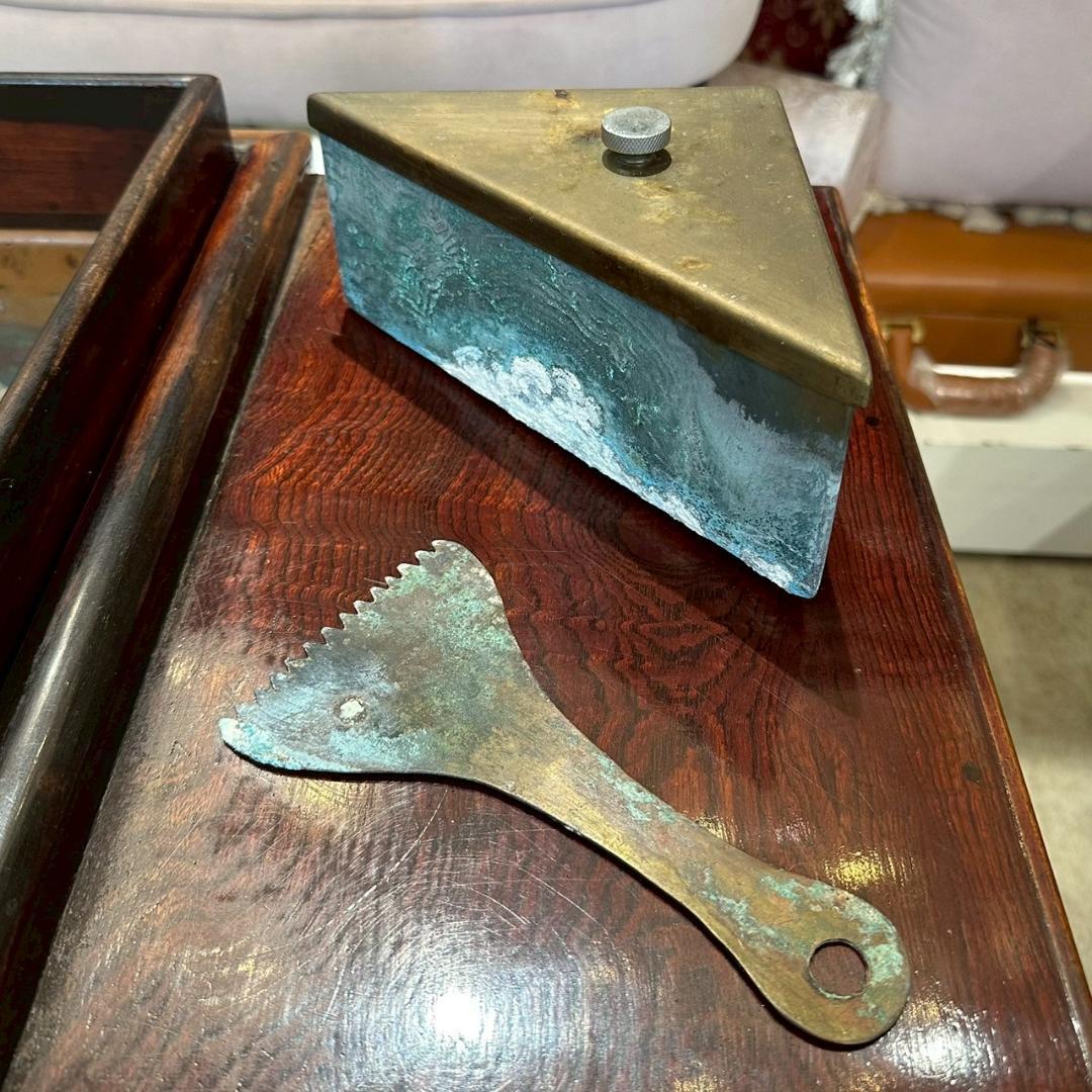 8Φ 江戸長火鉢 関東火鉢 囲炉裏 五徳 小民具 古道具 幅76㎝ 昭和レトロ