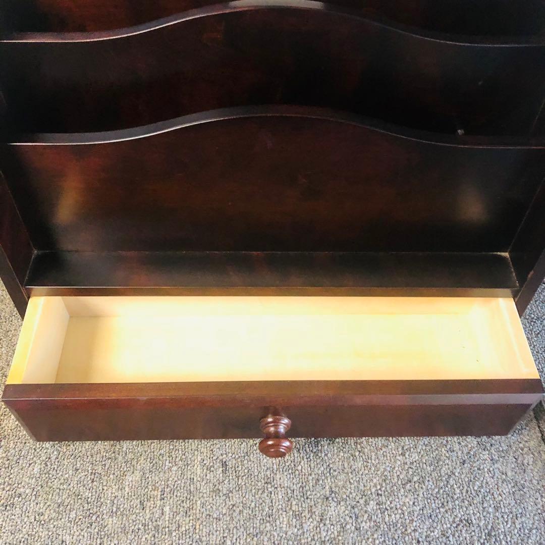 E48アンティーク品✨北海道民藝 木製ブックスタンド小物入れ レタースタンド