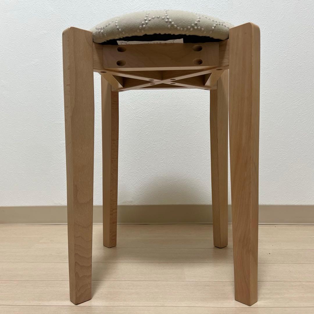 ミナペルホネン スツール タンバリン 角脚 【エクリュ/ライトブルー】椅子