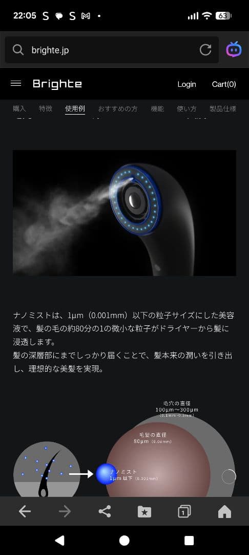 Brighte SHOWER DRYER　シャワードライヤーほぼ新品ヘアアイロン