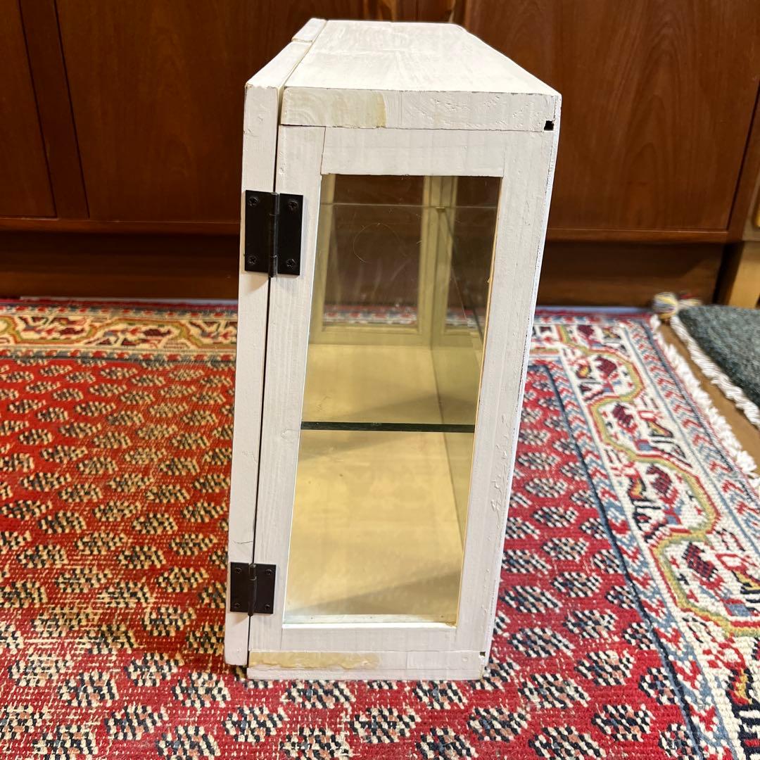 キャビネット　コレクションボックス　アンティーク　木製　ガラス