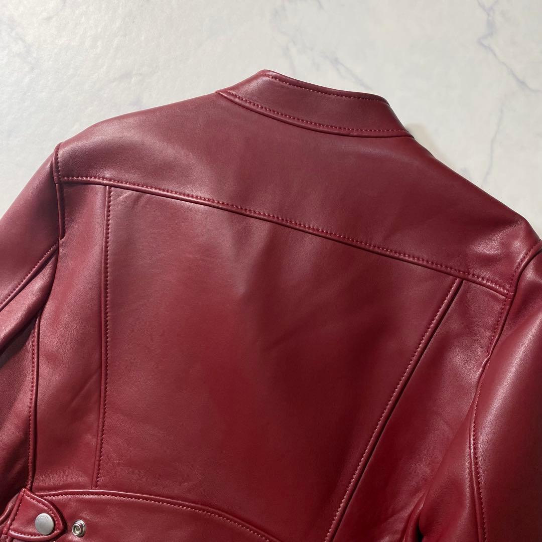 【美品】コーチ　シングルライダース　レザージャケット　チャーム　サイズSP　羊革