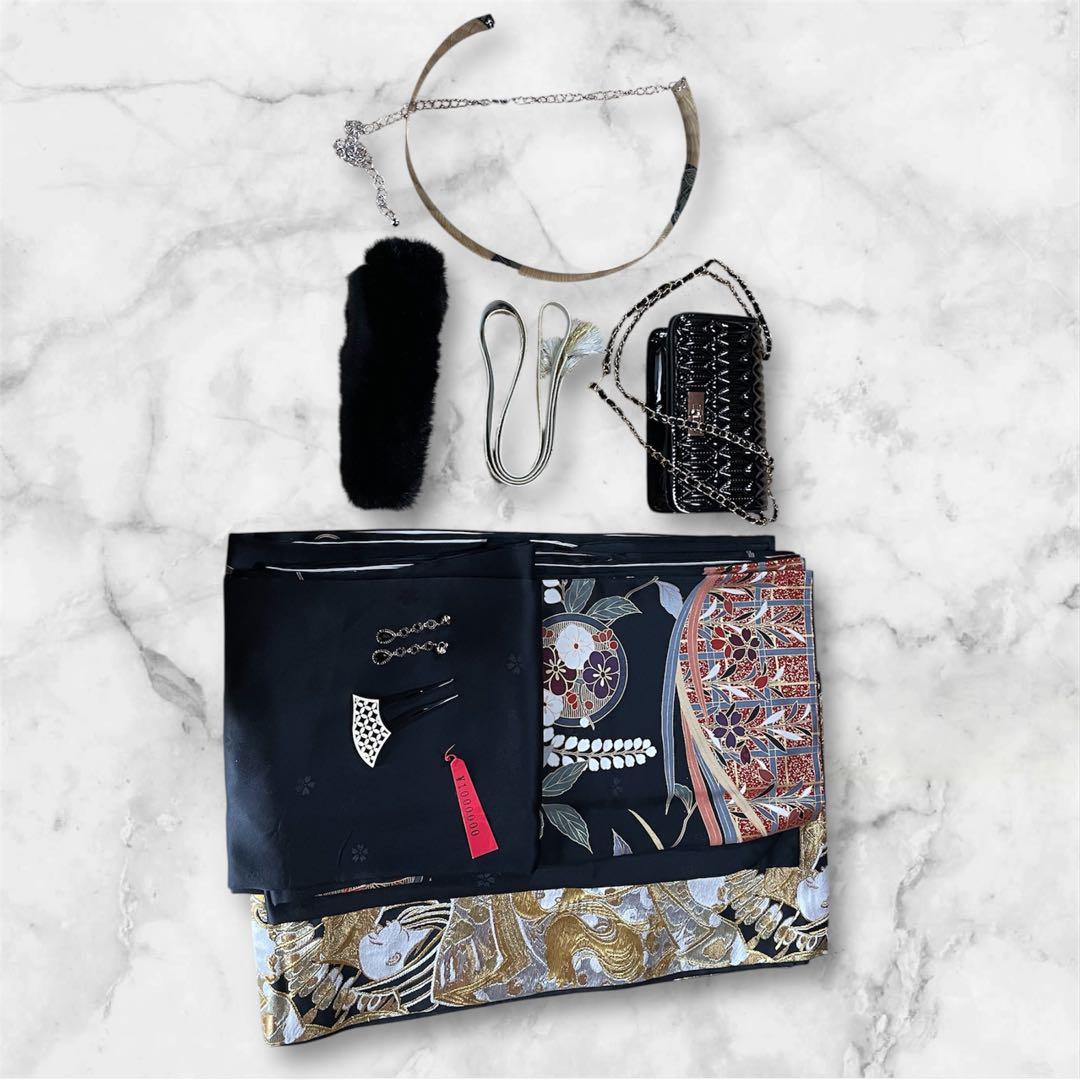 ゆーみん  上代100万円 手描き友禅ファーショール付き 振袖 フルセット