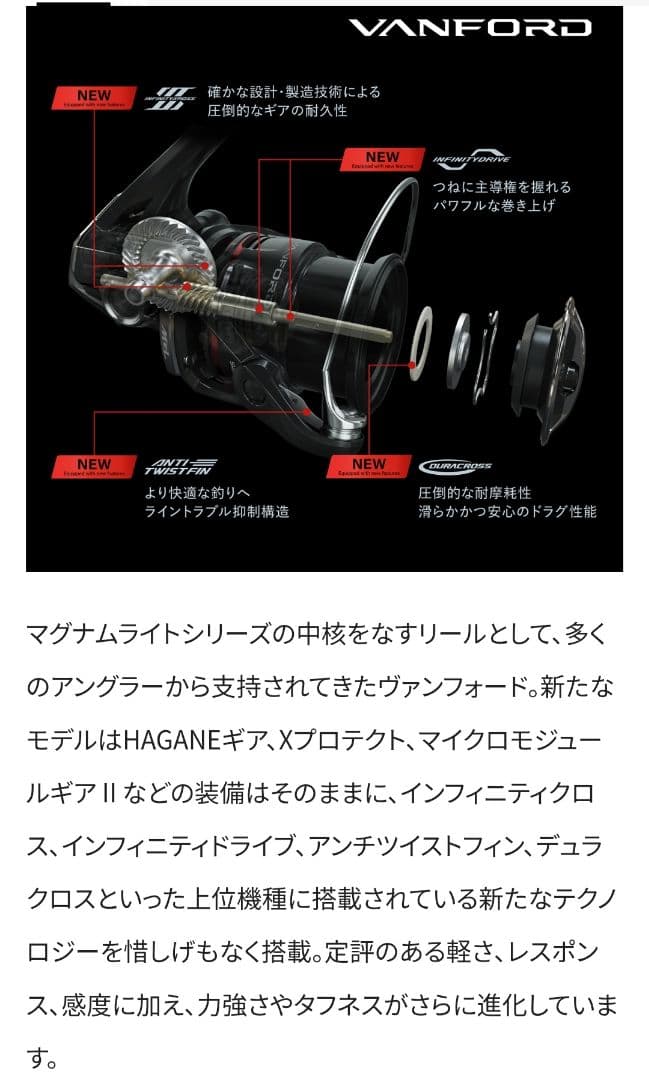 SHIMANO 24 ヴァンフォードC2500SXG スピニングリール