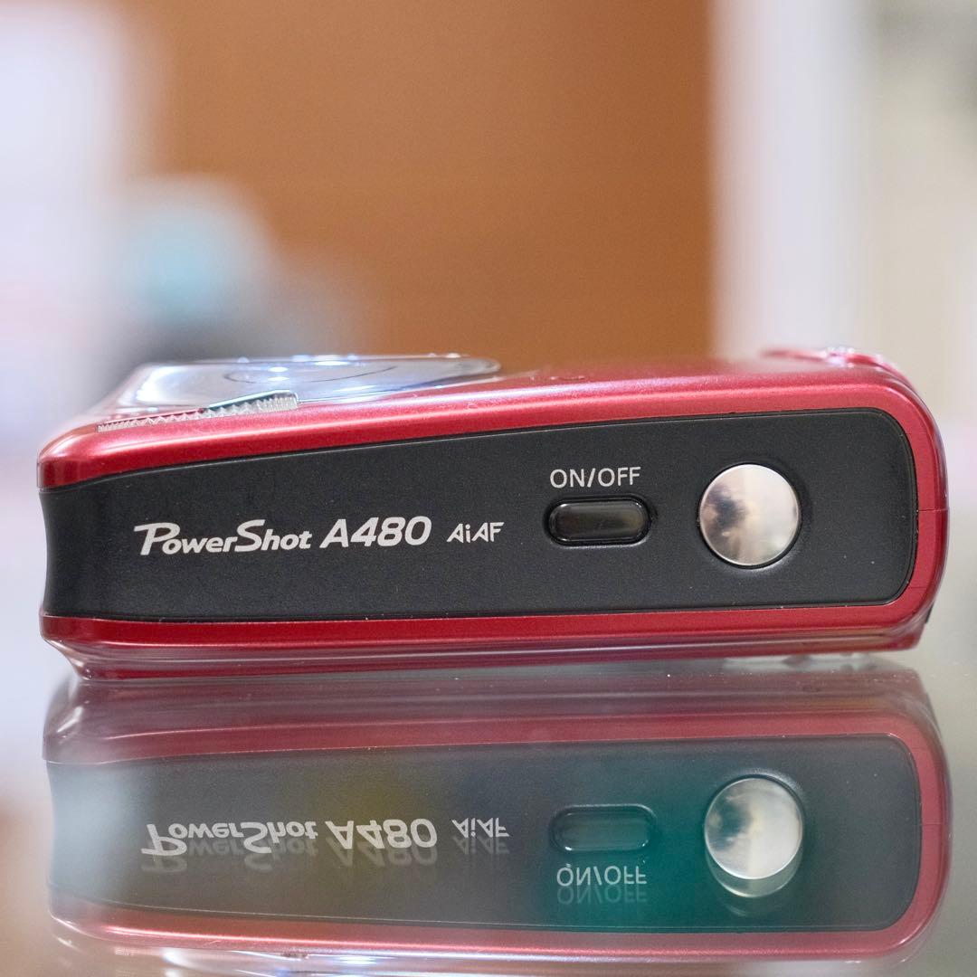 名機 動作品 平成レトロ CCD Canon PowerShot A480 赤