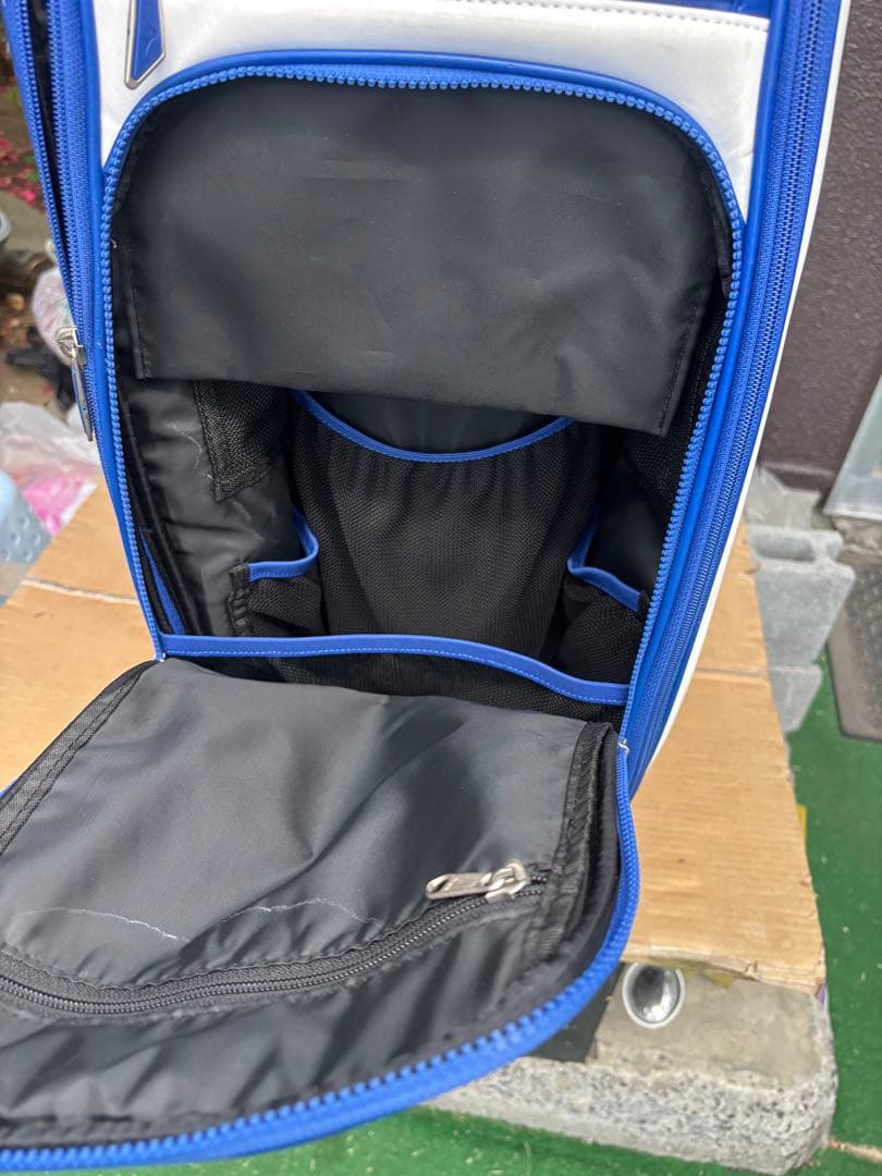 Mizuno ツアーモデルゴルフキャディバッグ ホワイト/ブルー