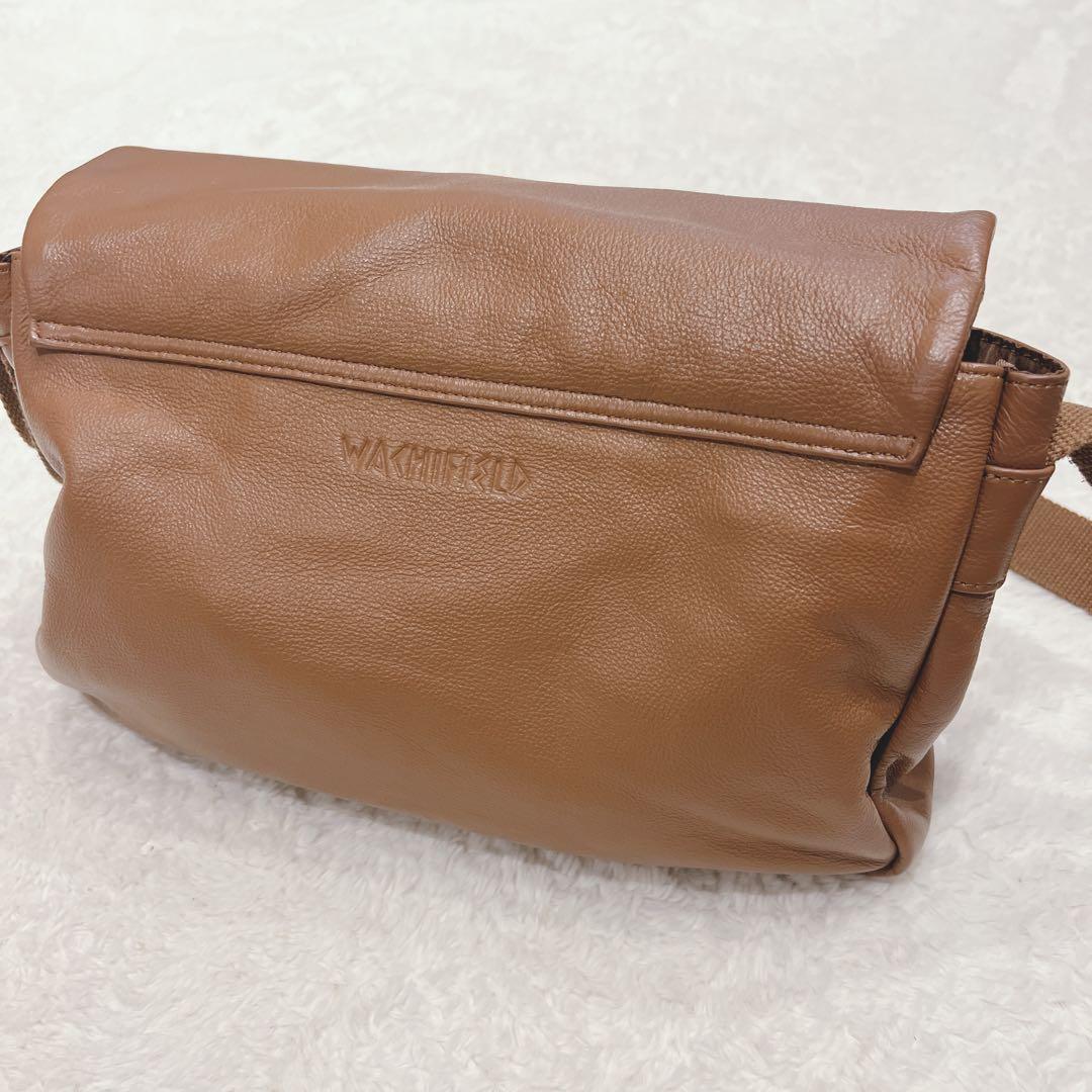 わちふぃーるど ダヤン 猫耳 レザー ショルダーバッグ 本革 茶 ブラウン