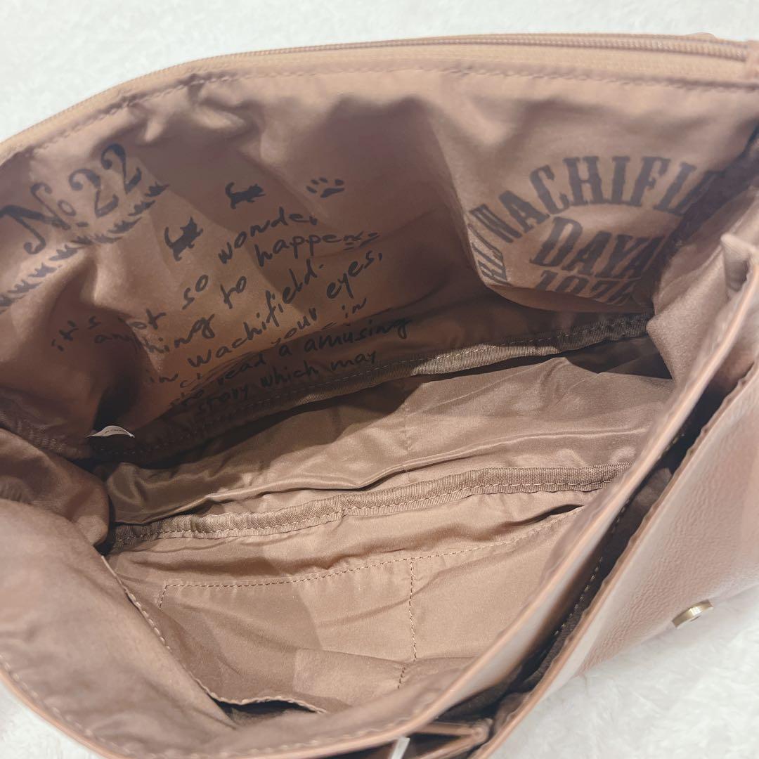 わちふぃーるど ダヤン 猫耳 レザー ショルダーバッグ 本革 茶 ブラウン