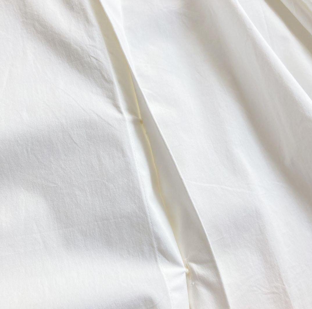 【未使用】エンフォルド フロントツイストビッグカフスオーバーサイズシャツ 白