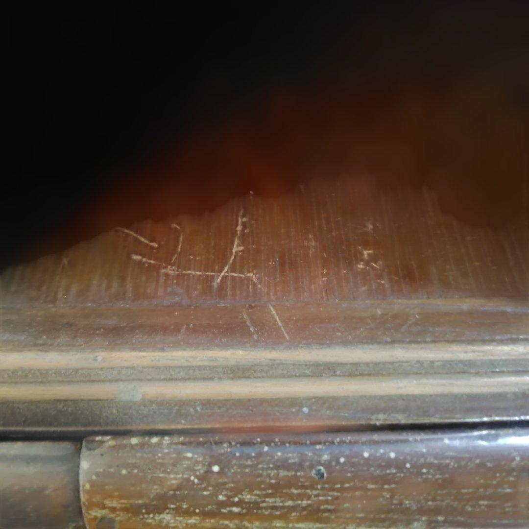 お値下げ！たのメル便【古道具】木製ガラスキャビネット 飾り棚 中型 昭和レトロ