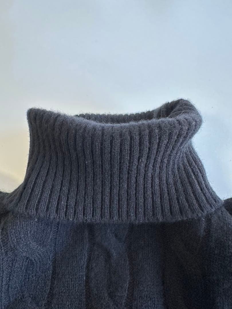 LARDINI ラルディーニ カシミヤ混ウールタートルニット ブラック50サイズ