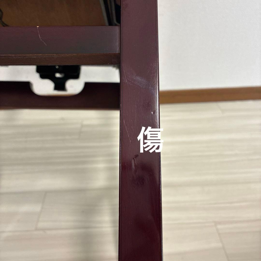 【中古良品】ピアノ背付き椅子木目・座面張り替え済み（送料込）