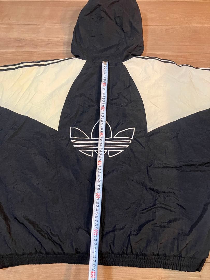 old adidas 古着 80s 刺繍ロゴ 中綿アウター 黒ジャケット 常田