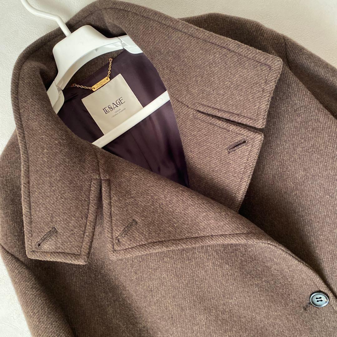 美品 L'ESSAGE MANTECOトップビーバースタンドショートコートカーキ