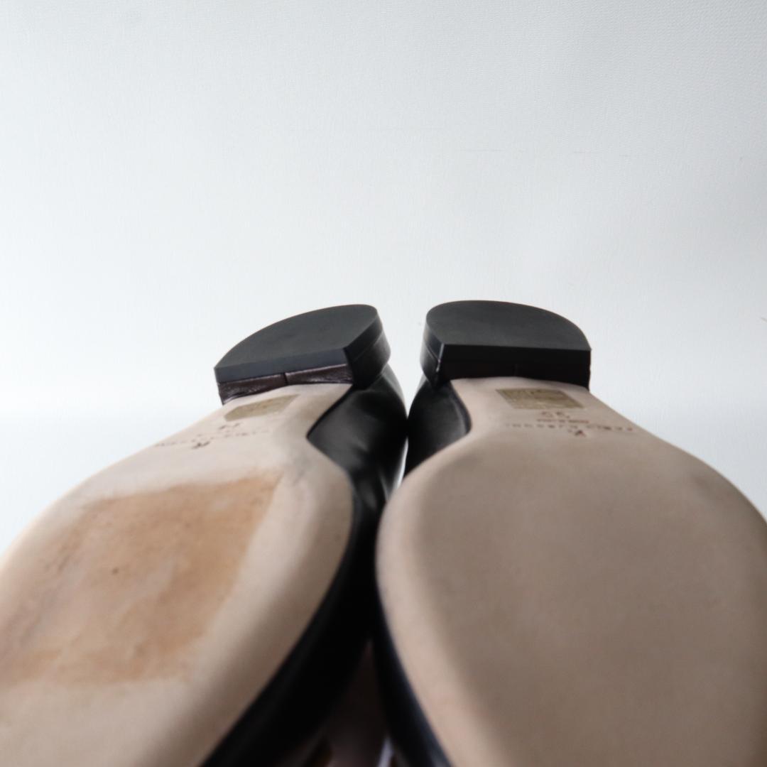 ほぼ未使用/現行ロゴ　ファビオルスコーニ　バックルフラットシューズ36黒23cm