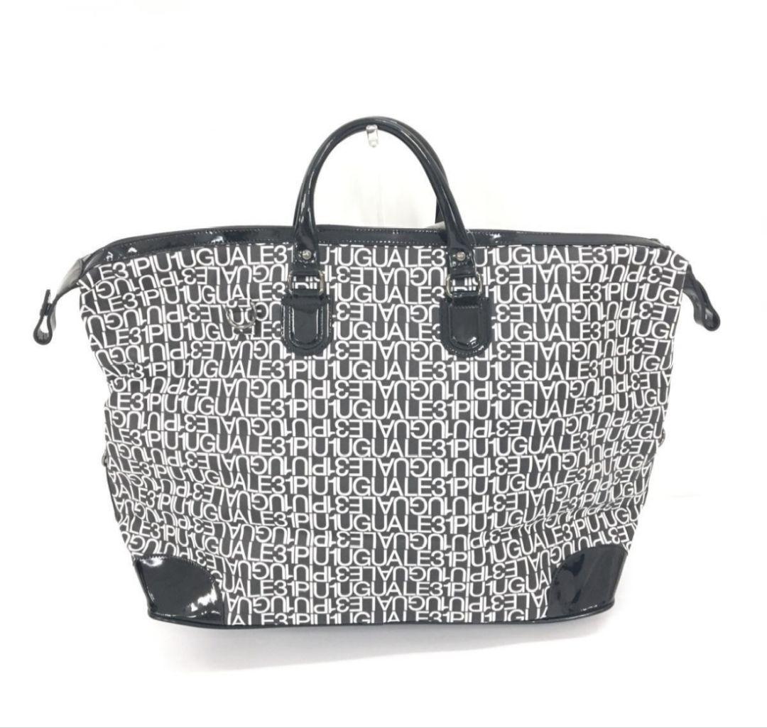 1PIU1UGUALE3 GOLF ボストンバッグ 黒×白