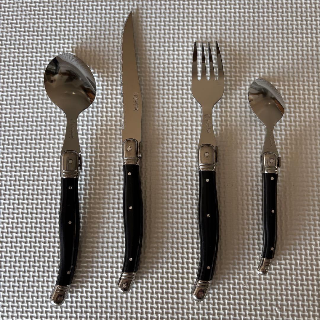 Laguiole elite カトラリーセット 18本入り　ブラック 刻印入