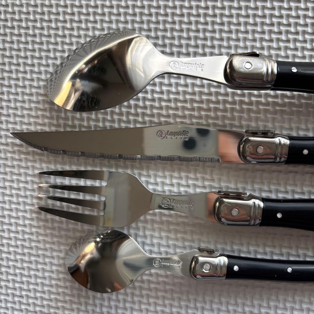 Laguiole elite カトラリーセット 18本入り　ブラック 刻印入