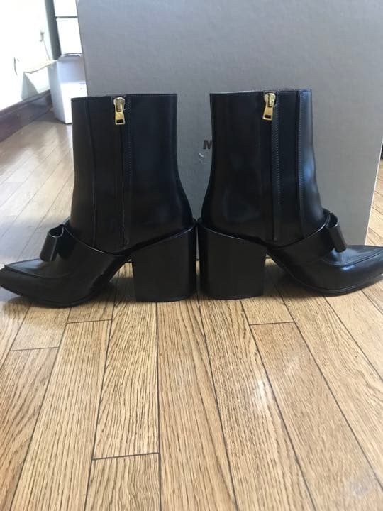 MARNI マルニ　レザーリボンショートブーツ　ブラック