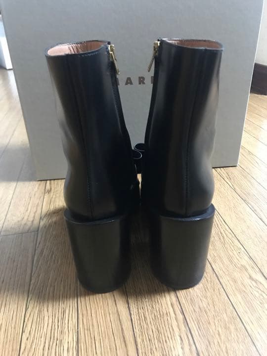 MARNI マルニ　レザーリボンショートブーツ　ブラック