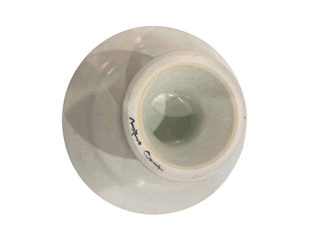 クリーム色 陶器 ケーキスタンド 約20.5cm