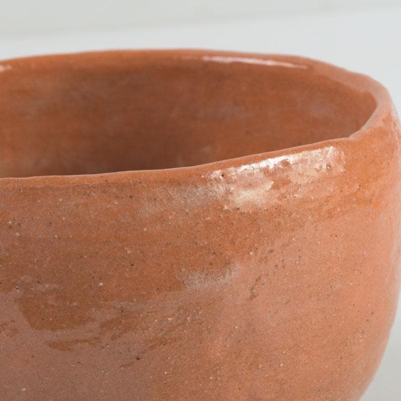 茶道具　楽焼　八事窯　五代　中村道年作　赤楽茶碗　共布共箱　V　9897