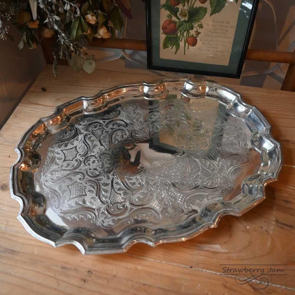 L3710-214 英国アンティーク シルバープレート キッチントレイ トレイ