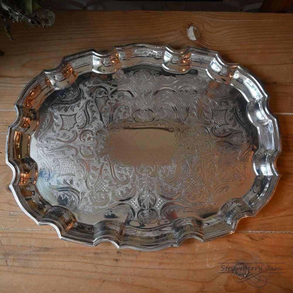 L3710-214 英国アンティーク シルバープレート キッチントレイ トレイ
