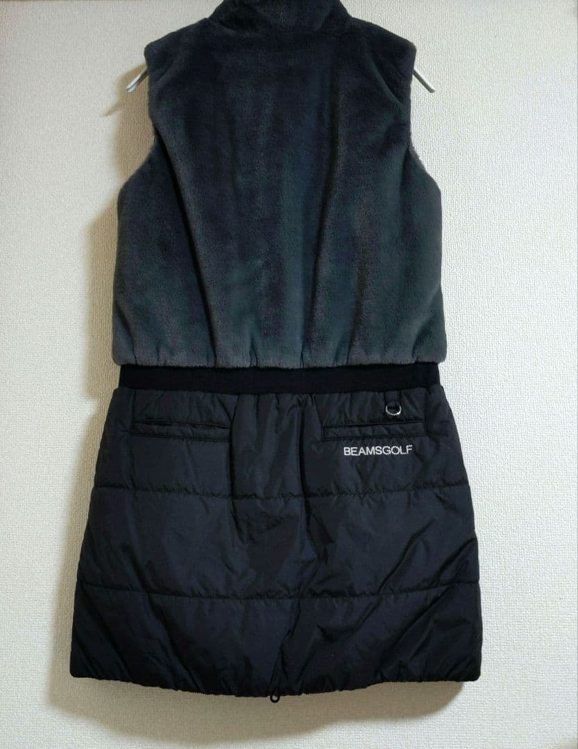 再再再値下げビームスゴルフ　中綿ワンピースL　グレー×黒