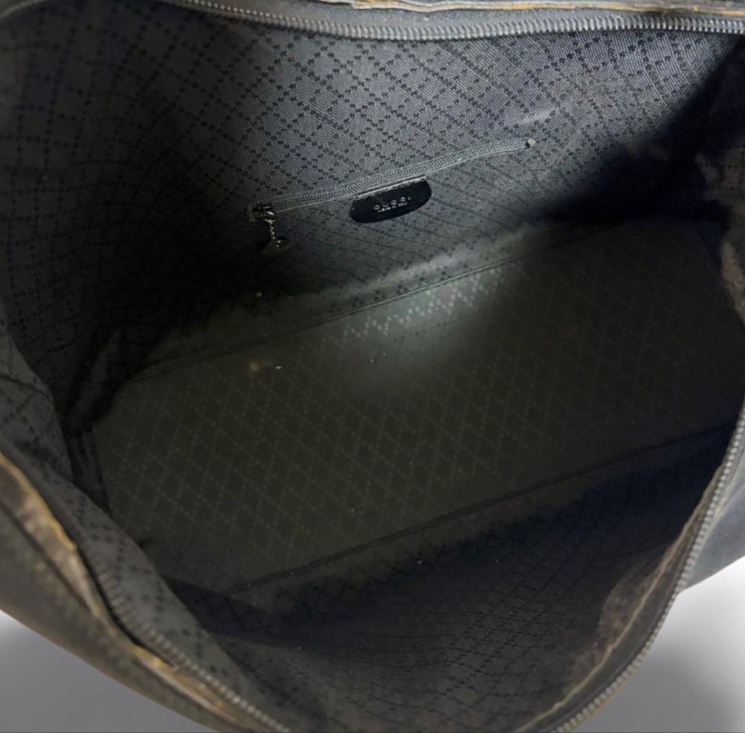 【正規品】グッチ GUCCI ワンショルダー キャンバス レザー 黒 男女兼用