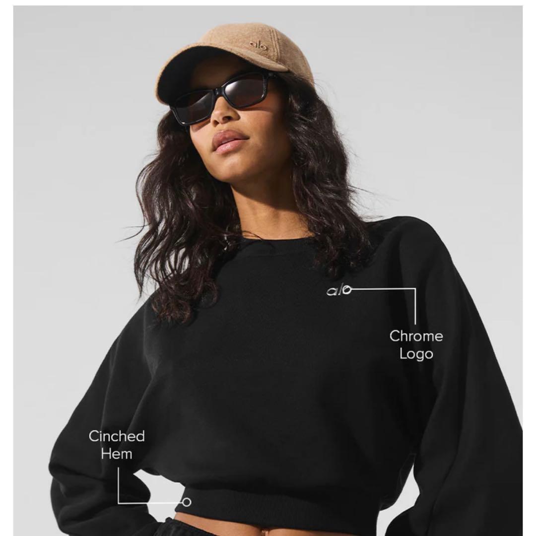 タグ付新品未使用品 alo クルーネックプルオーバー ブラックS