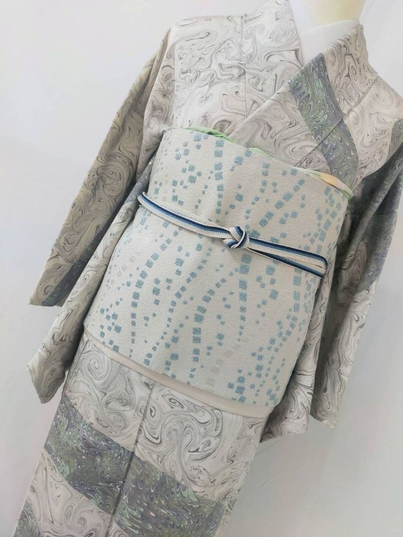 お見分け済　美品　正絹袷　墨流し　訪問着　単品