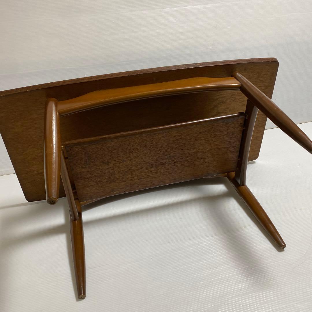 昭和レトロ コーヒーテーブル センターテーブル 応接テーブル 木製 棚付き 希少