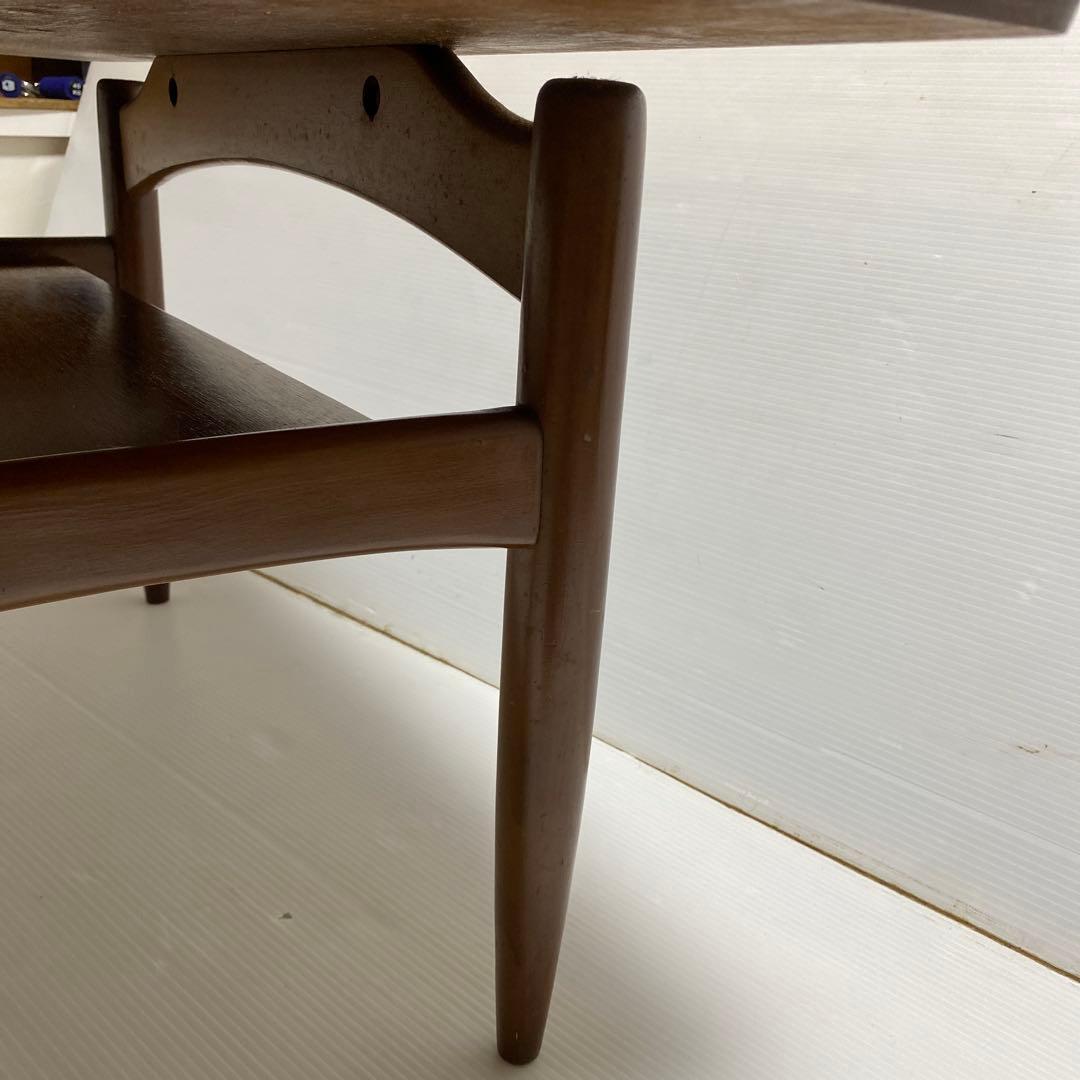 昭和レトロ コーヒーテーブル センターテーブル 応接テーブル 木製 棚付き 希少