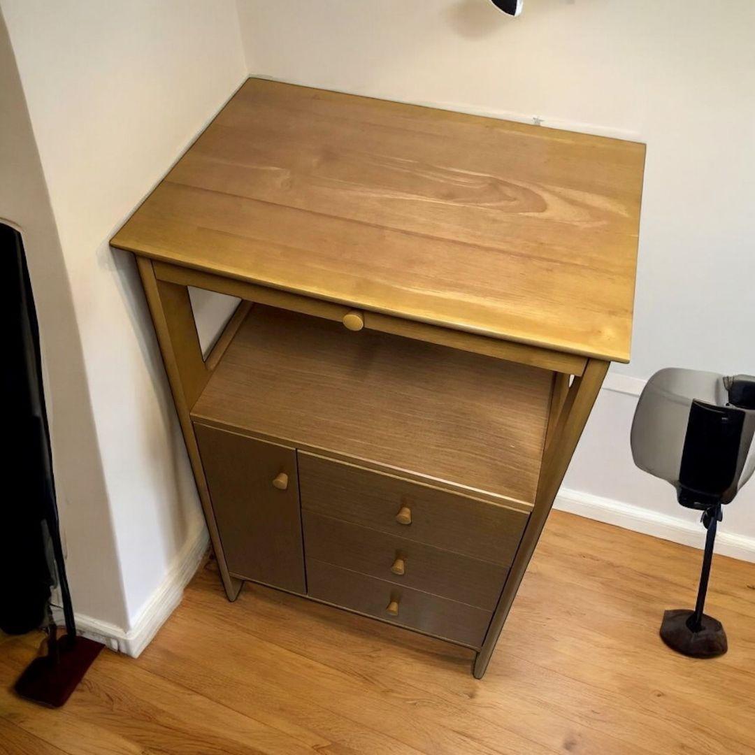 カリモク karimoku レンジ台 電話台 キャビネット ブラウン 天然木