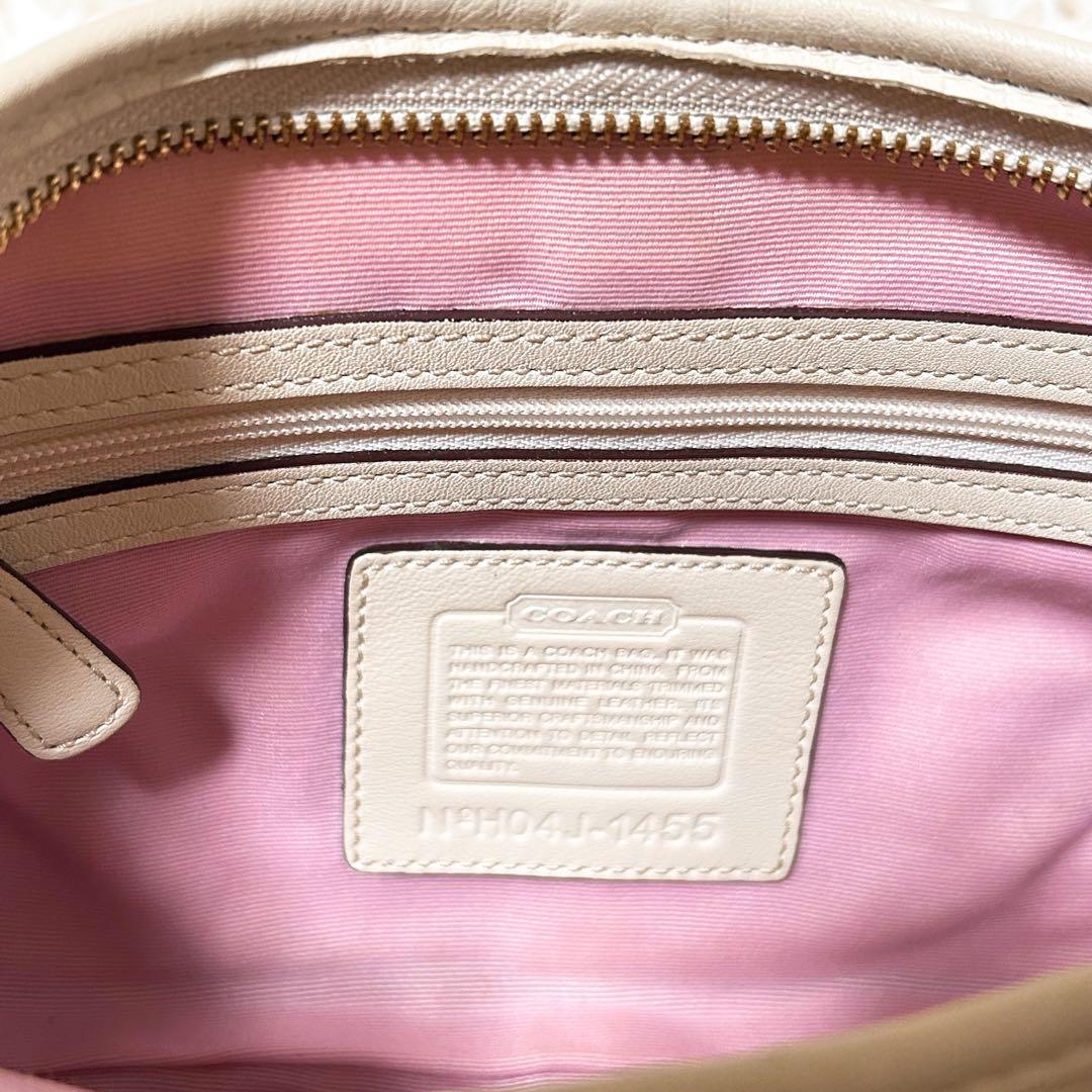 【極美品】COACH ホーボー 三日月 ゴールド金具 シグネチャー レザー