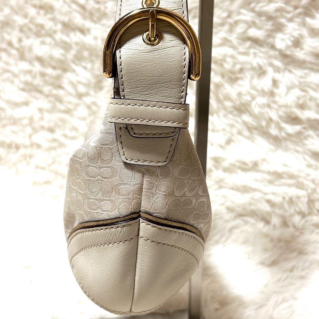 【極美品】COACH ホーボー 三日月 ゴールド金具 シグネチャー レザー