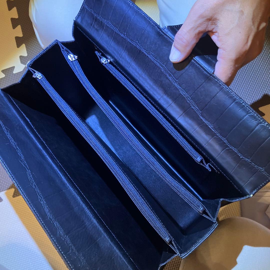 クロコダイルレザー ビジネスバッグ 黒