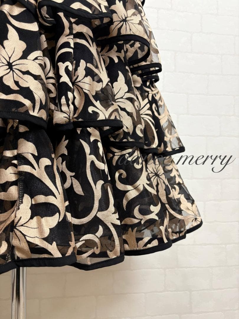 ＊新品　社交ダンス　ツーピース　黒　ベージュ　長袖　バルーン袖　パーティ2412