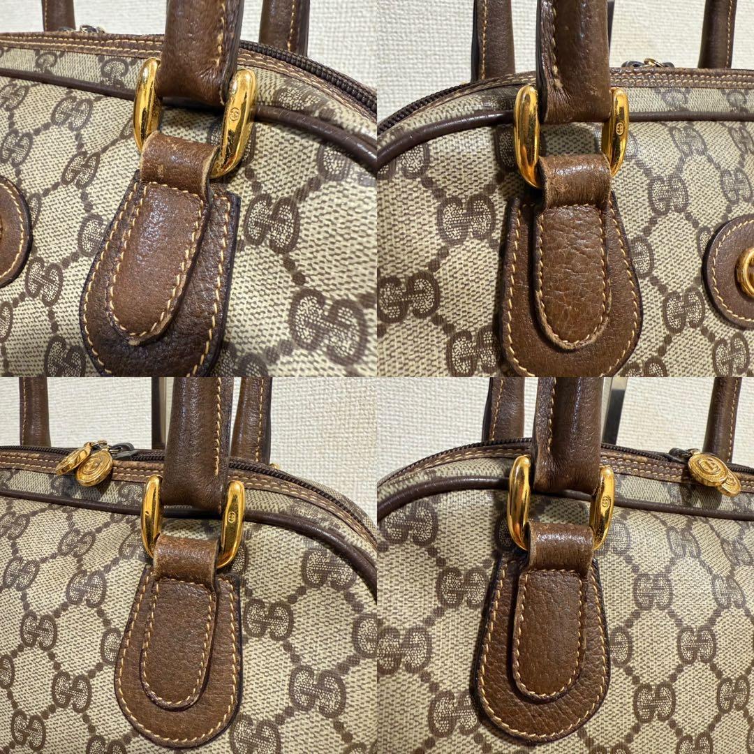 【美品】GUCCI　オールドグッチ　ハンドバッグ　PVC　GG柄　GGスプリーム