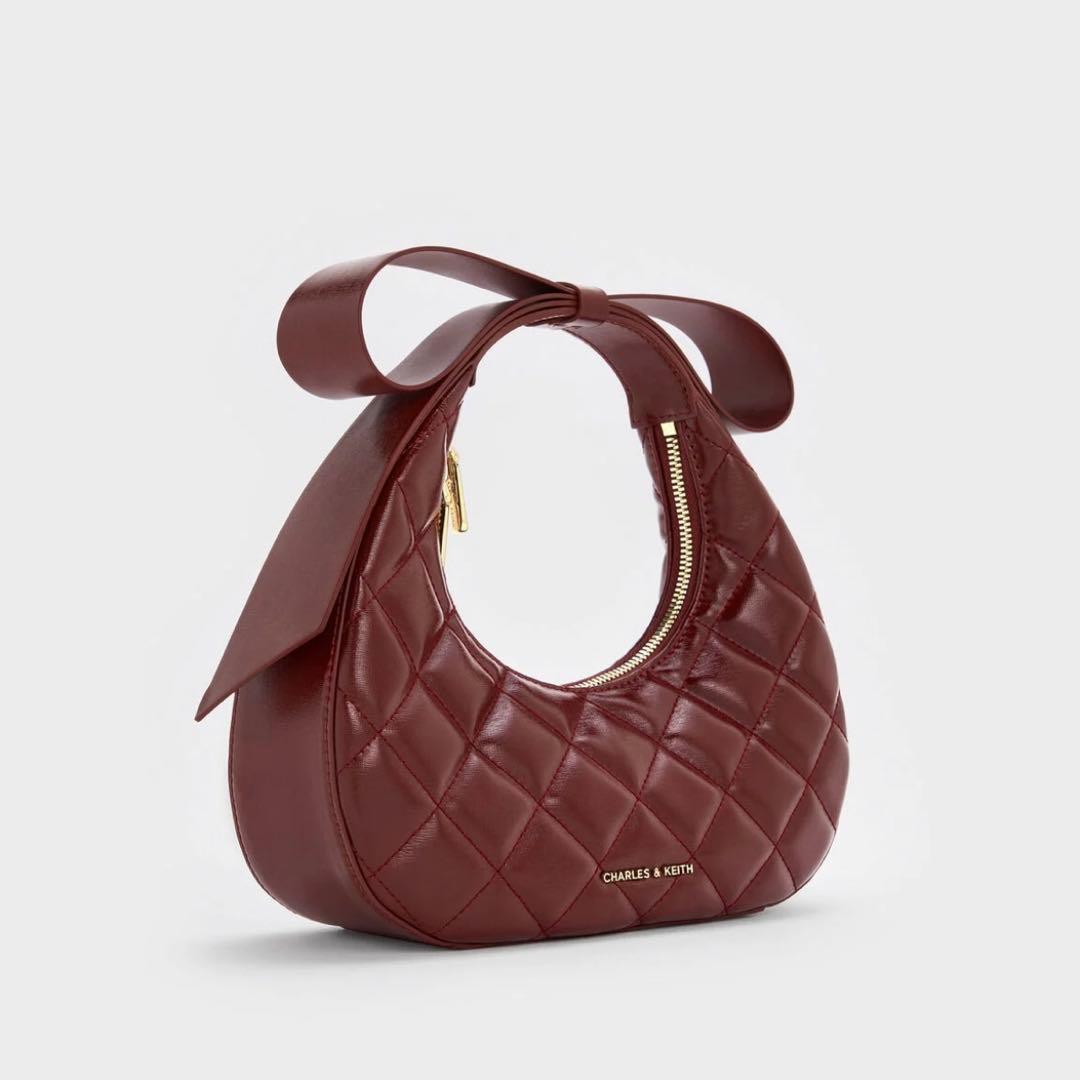 新品未使用✴︎完売品ジェイニー キルトボウハンドル クレセントバッグ -