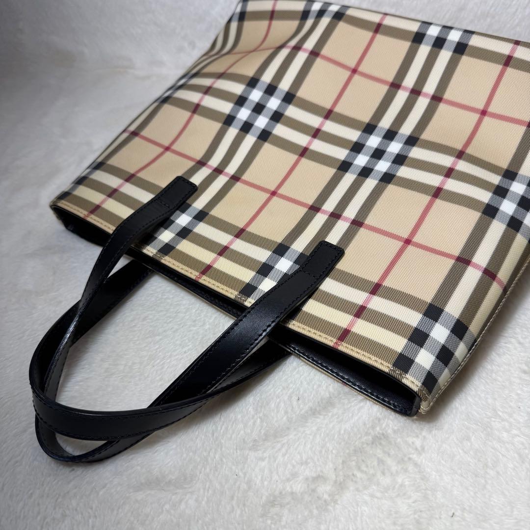 極美品　バーバリーロンドン　トートバッグ　ハンドバッグ　ノバチェック　PVC