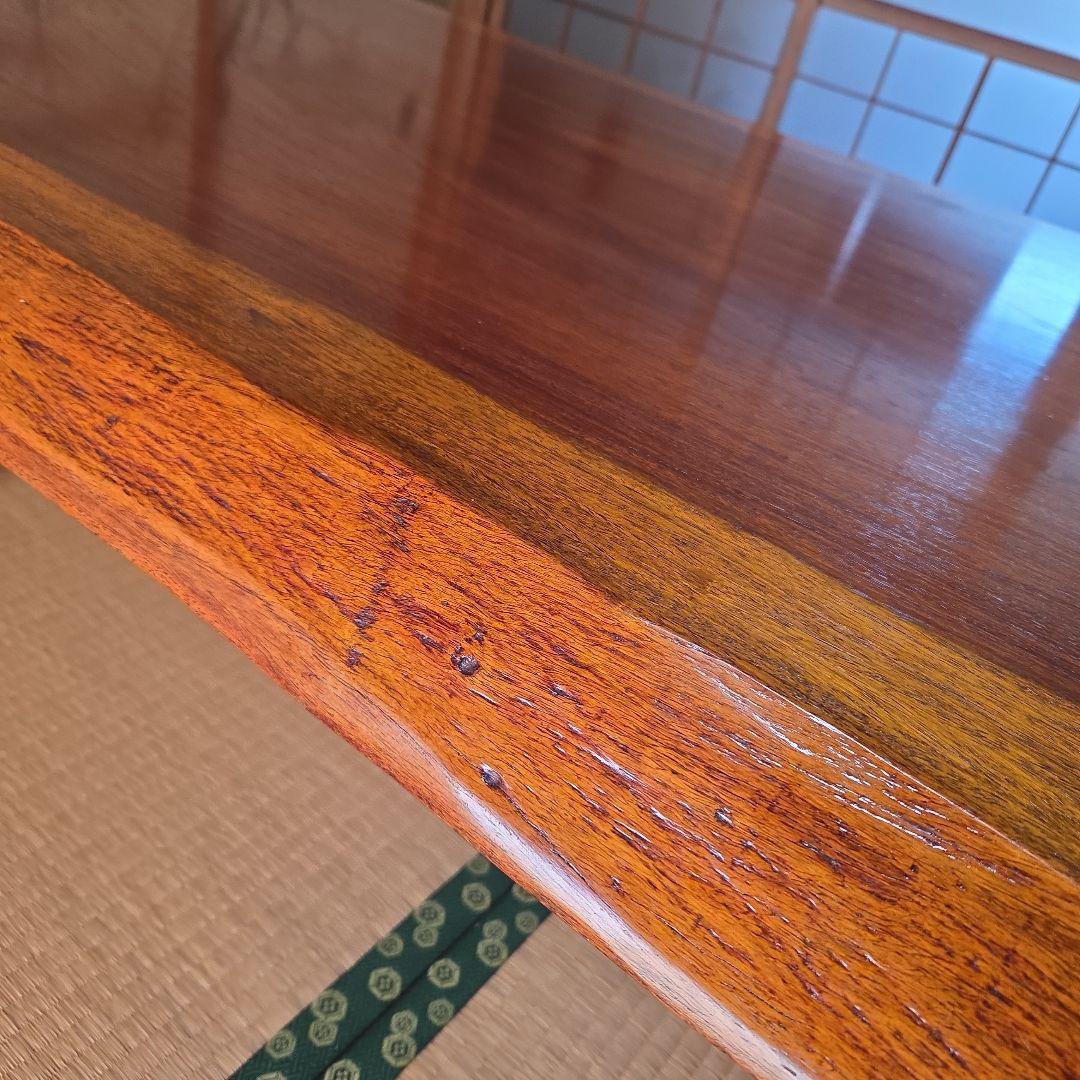 無垢材一枚板 茶色 自然形状 座卓　ローテーブル