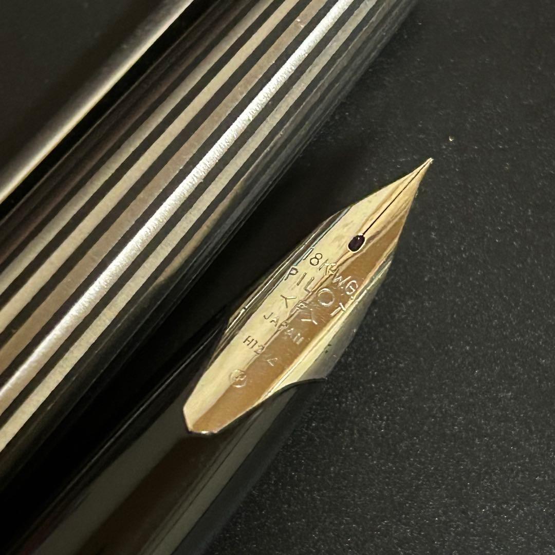 パイロット カスタム 万年筆 K-500SS 蝕刻ストライプ 18KWG F