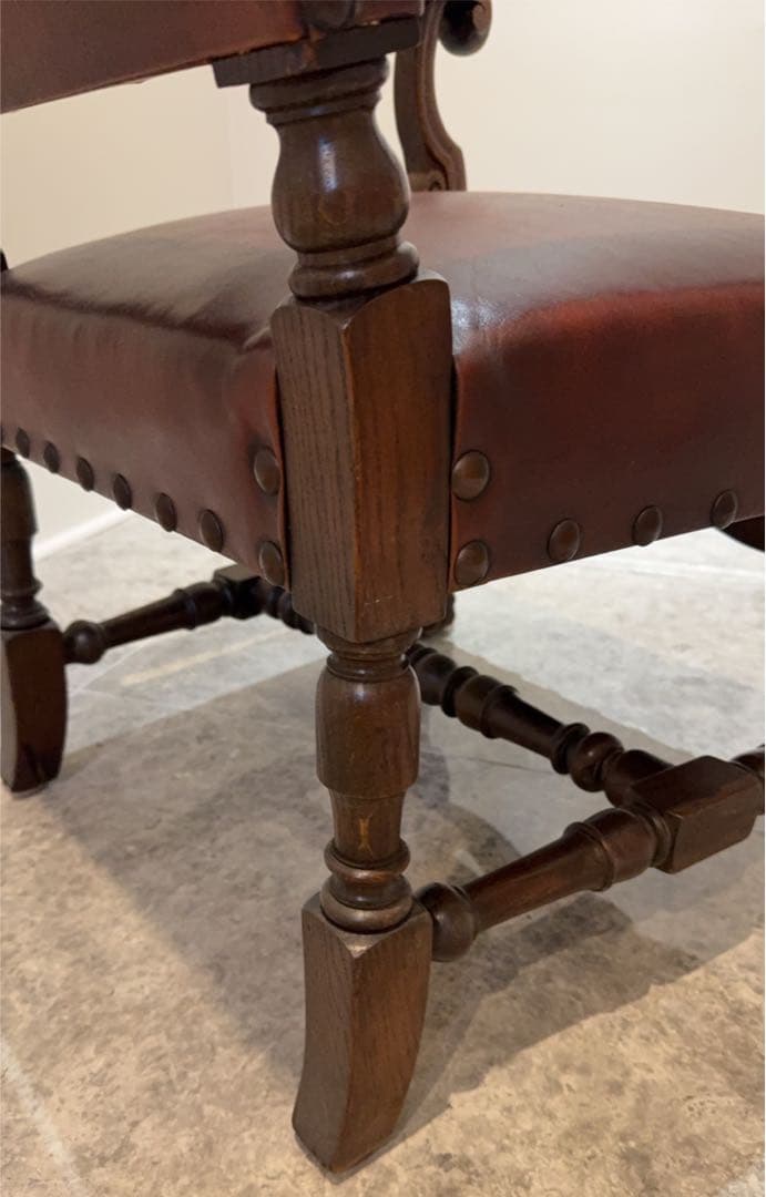 最終セール‼️クラシック ダークブラウン レザー椅子