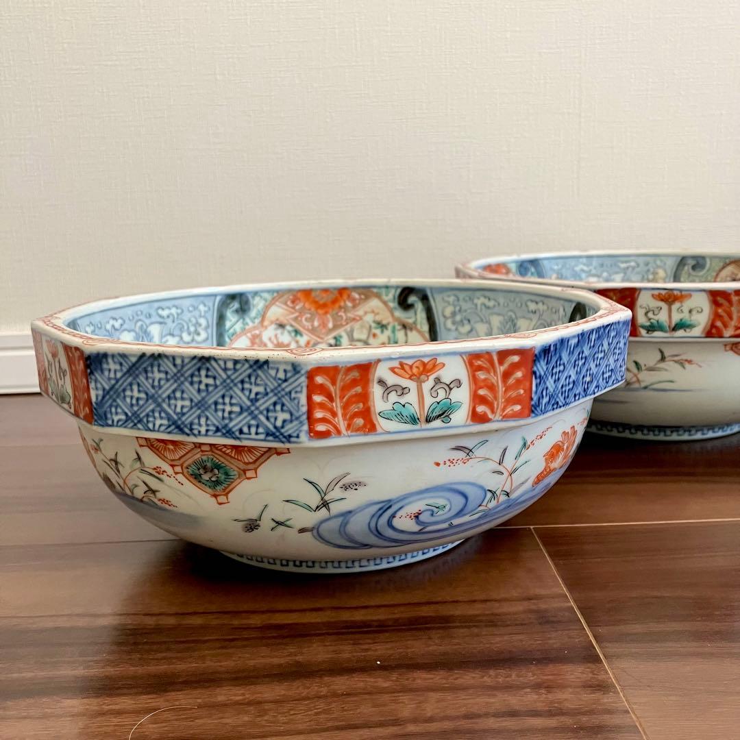 古伊万里　色絵　大鉢　2客