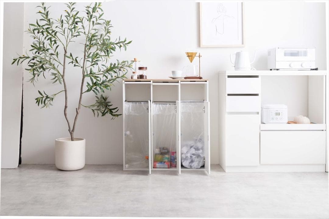 【送料無料】Toy 3連式ゴミ箱【幅74.5cm】