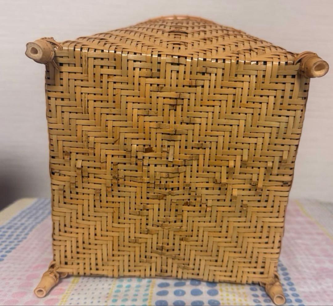 【未使用品】茶道具 炭道具　竹秀斎　淡々斎好写　清風篭 清風籠　炭斗 花入